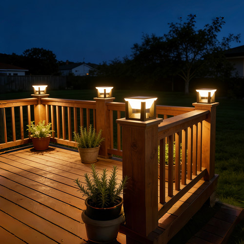 太阳能柱头灯户外庭院灯花园别墅围栏室外防水家用新款栏杆围墙灯