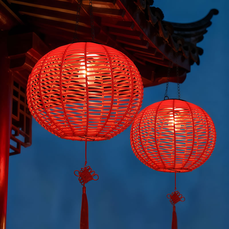 太阳能红灯笼2026新款充电户外农村别墅大门口阳台庭院吊灯挂灯