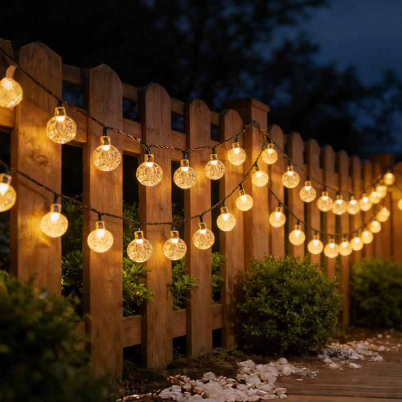 太阳能灯户外气泡庭院灯串灯防水花园别墅装饰星星灯串闪灯带氛围