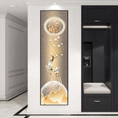 自粘玄关装 壁画 饰画轻奢过道走廊客厅现代简约三维立体画长条竖版