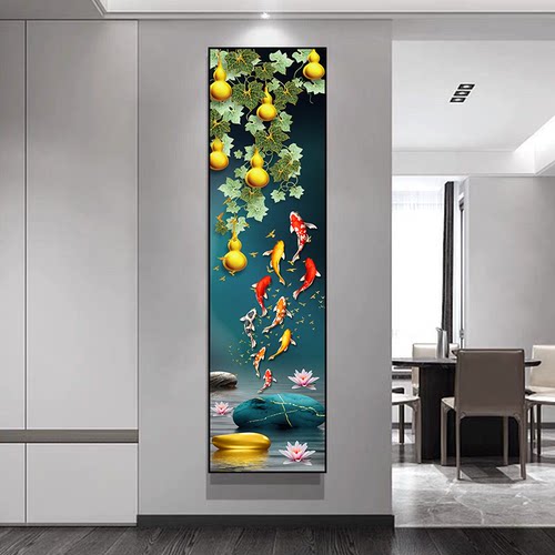 自粘背景贴画走廊玄关窄款装饰画