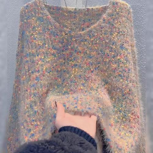 慵懒风高级感彩色点毛5秋