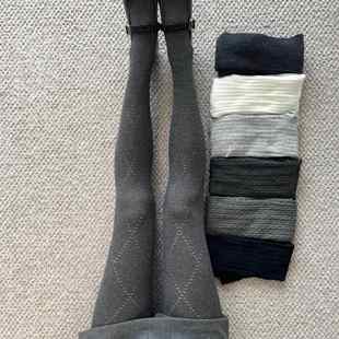 袜 显厚灰打底掉档裤 菱裤 袜外穿压力瘦袜秋冬加厚不打底格连女薄款
