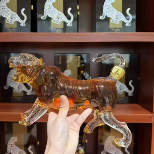 老虎酒瓶虎王专用泡酒瓶加厚玻璃十二生肖空酒瓶礼品虎型分装酒瓶