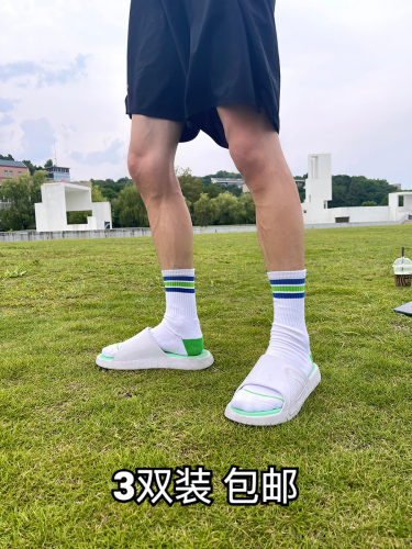 纯棉加厚吸汗透气运动场白袜男女