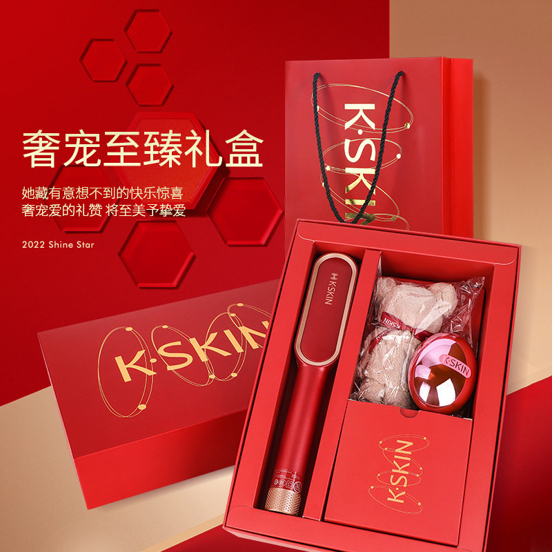金稻跨境负离子直发梳礼盒卷发棒不伤发母亲节伴手送员工客户礼品图片