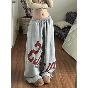 街舞爵士阔腿卫裤洋气春秋款女大童百搭炸街时髦网红长裤K8094P50图片