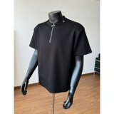 太空棉高级感半拉链正肩T恤男短袖美式高街设计感上衣T863P30，男装T恤，星座1013-3