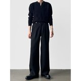 解构褶皱西裤男春垂坠感高级感黑色宽松显瘦微喇叭阔腿裤XK413P45，男装西裤，星座1013-3