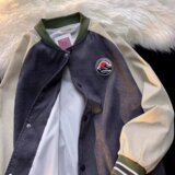 美式复古棒球服外套宽松灯芯绒双层百搭休闲情侣夹克上衣JK97P35，男装夹克，星座1013-3