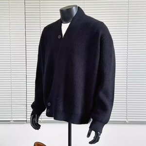 斜门襟针织衫道袍毛衣男秋慵懒高级感老钱风穿搭开衫外套M106P58图片