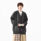 宽松V领毛衣男潮秋冬季针织衫韩系慵懒风打底衫毛线衣M5820P65，男装针织衫/毛衣，星座1013-3