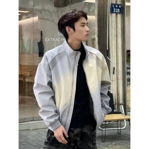 美式立领夹克男春秋季新款潮牌工装拼接情侣冲锋衣外套JK336P60