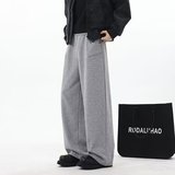 2025新款休闲裤简约直筒卫裤宽松阔腿男裤百搭显瘦长裤K8079P40，男装休闲裤，星座1013-3