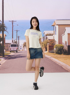 SYMOCOLOR小狗印花纯棉短袖t恤女春夏修身显瘦正肩上衣设计感体恤