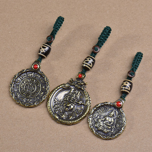 藏区文玩老天铁九宫八卦手机挂件扎基拉姆黄财神包包挂坠饰品批发