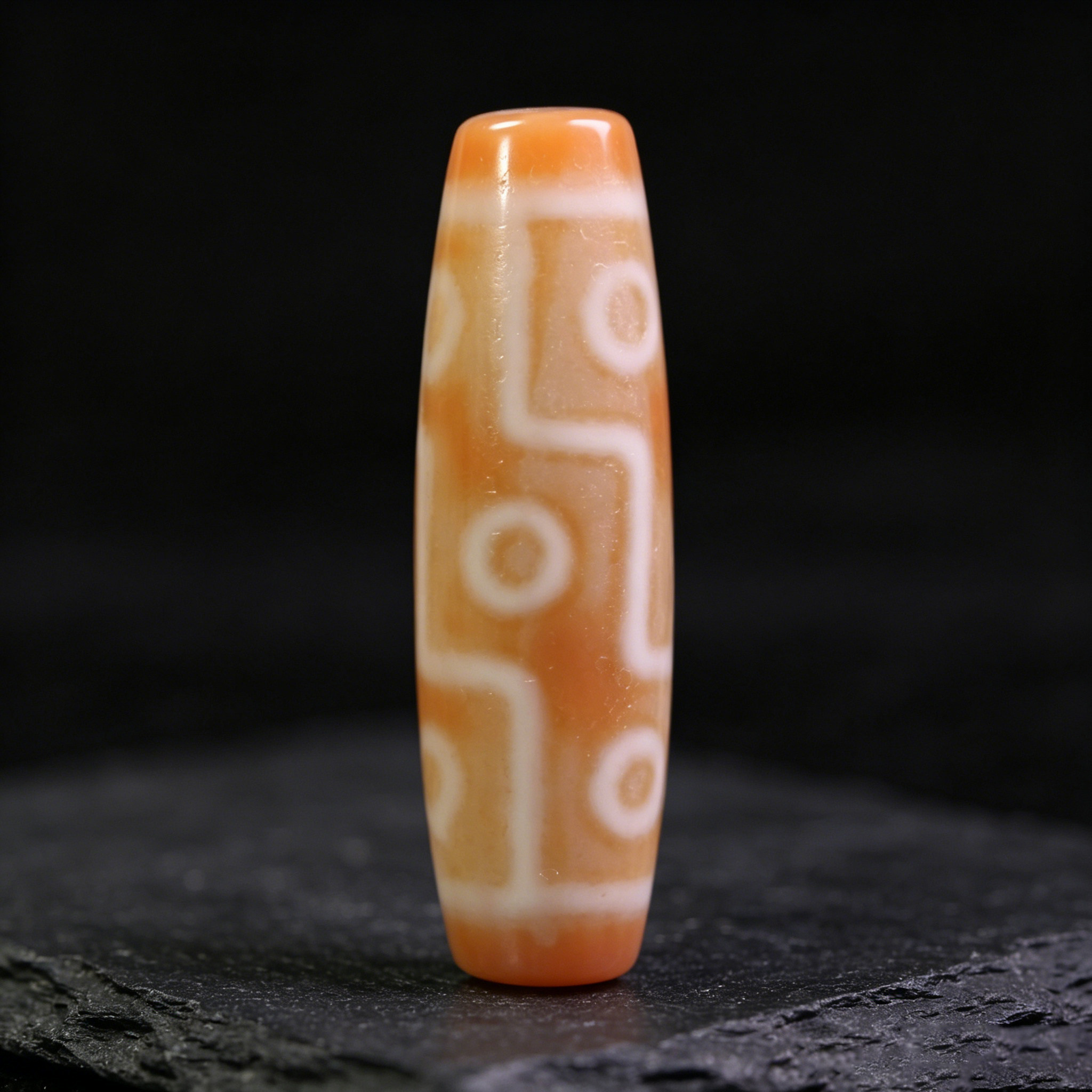 天珠天然西藏真品老矿原石玛瑙金肉九眼天珠吊坠项链12*45mm左右