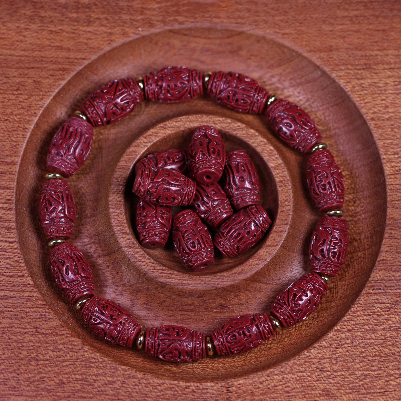 圣饰奇缘 紫金朱砂六字真言桶珠散珠diy配珠配饰12*8mm左右,珠宝/钻石/翡翠,手饰,淘宝优惠券,粉丝福利购,淘宝优惠卷