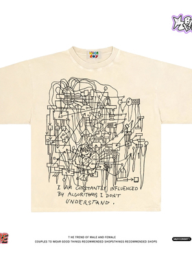 赛博时代的摆烂宣言~美式小众短袖T恤男女宽松街头潮牌百搭上衣潮