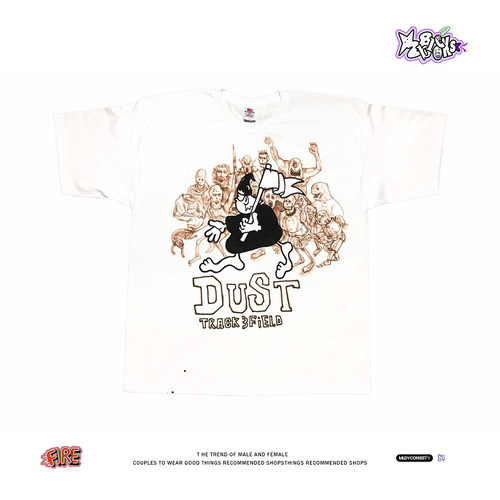 亚文化ins美式小众潮牌重磅短袖T恤男女宽松小众设计纯棉质感上衣