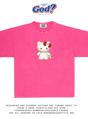 造物GOODGOD 木乃伊猫咪无性别圆领半袖休闲简约短袖T恤情侣男女