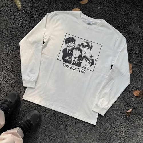 Vintage The Beatles Square Portrait Long Sleeve甲壳虫乐队t恤