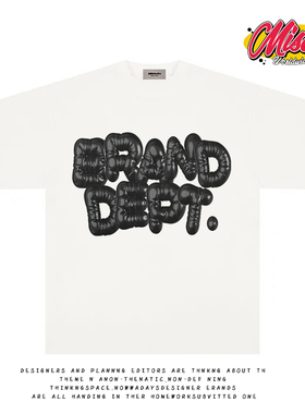 造物GOODGOD 黑色字母小众设计感印花夏季百搭宽松短袖T恤情侣款