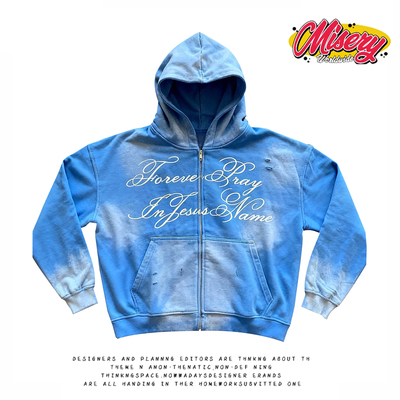 streetwear hoodies街头风连帽拉链卫衣男女字母宽松外套潮牌上衣