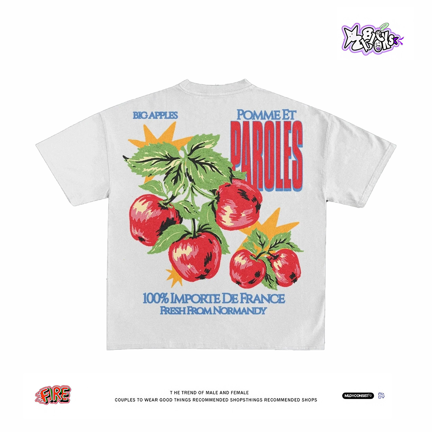 28blocks 260克重磅纯棉! POMME ET PAROLES美式复古短袖T恤男女,女装/女士精品,T恤,淘宝优惠券,粉丝福利购,淘宝优惠卷