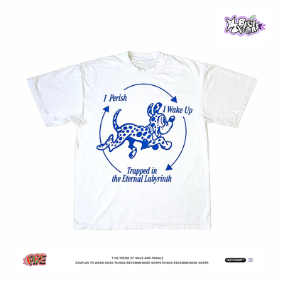 28blocks 260克重磅纯棉! 斑点小狗~美式复古阿美咔叽短袖T恤男女