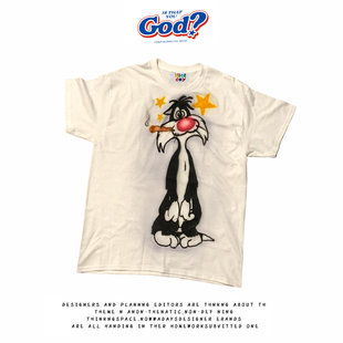 28blocks 260克重磅纯棉! 傻大猫~美式复古阿美咔叽短袖T恤男女