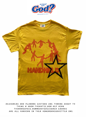 28blocks 260克重磅纯棉! 牵手小人~美式复古阿美咔叽短袖T恤男女