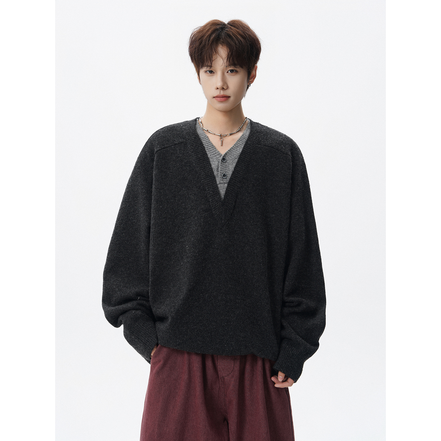 现货假两件针织毛衣衫618-MM902-P55控108，男装针织衫/毛衣，星座618