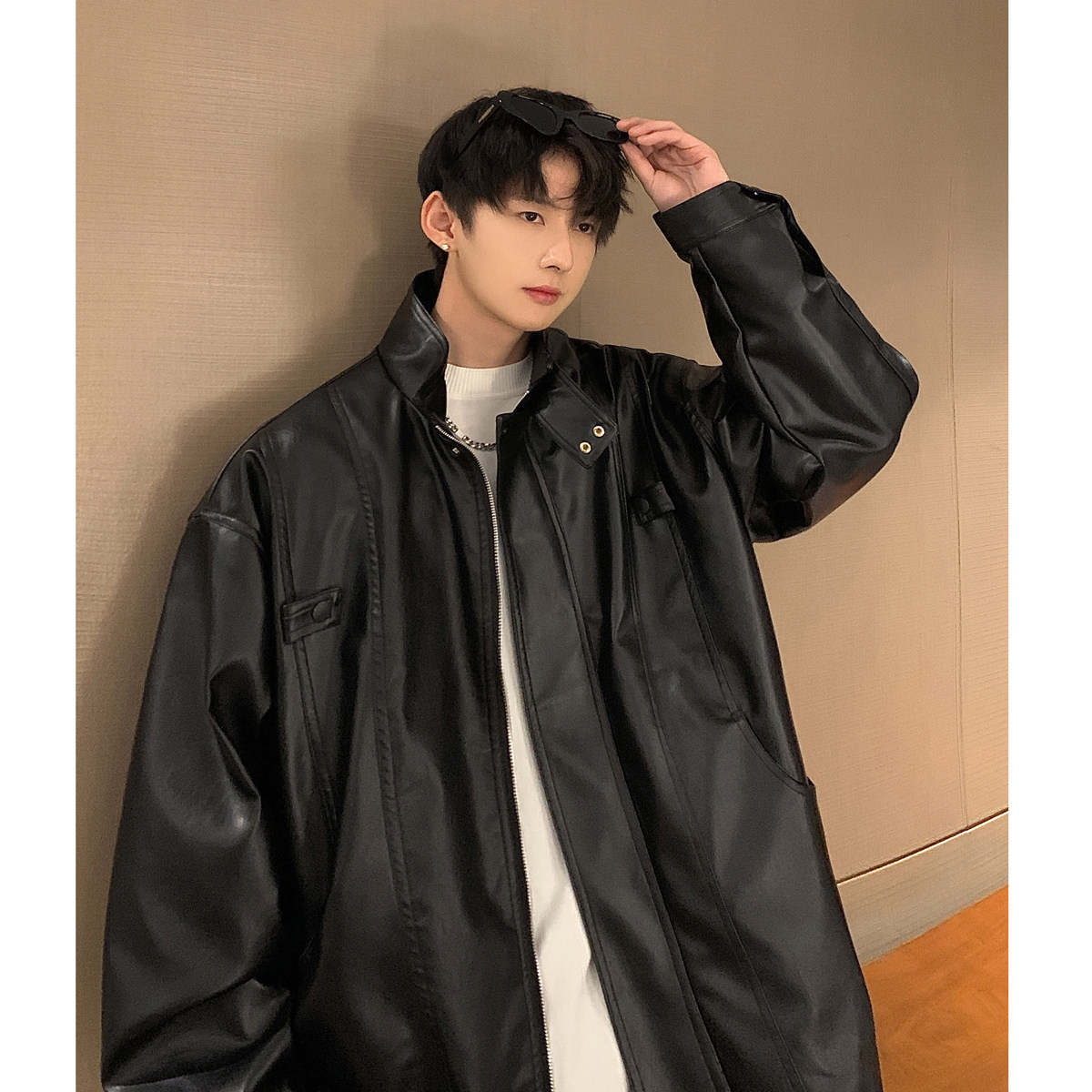 高品质小众设计感皮衣男士机车服外套618-JK150-P110控128图片
