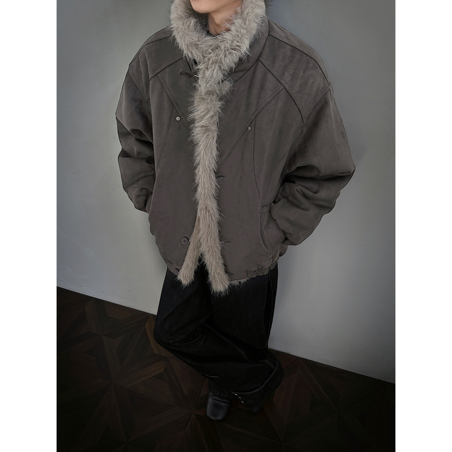 现货长毛绒棉服棉衣外套618-MF362-P115控218红地板，男装棉衣，星座618