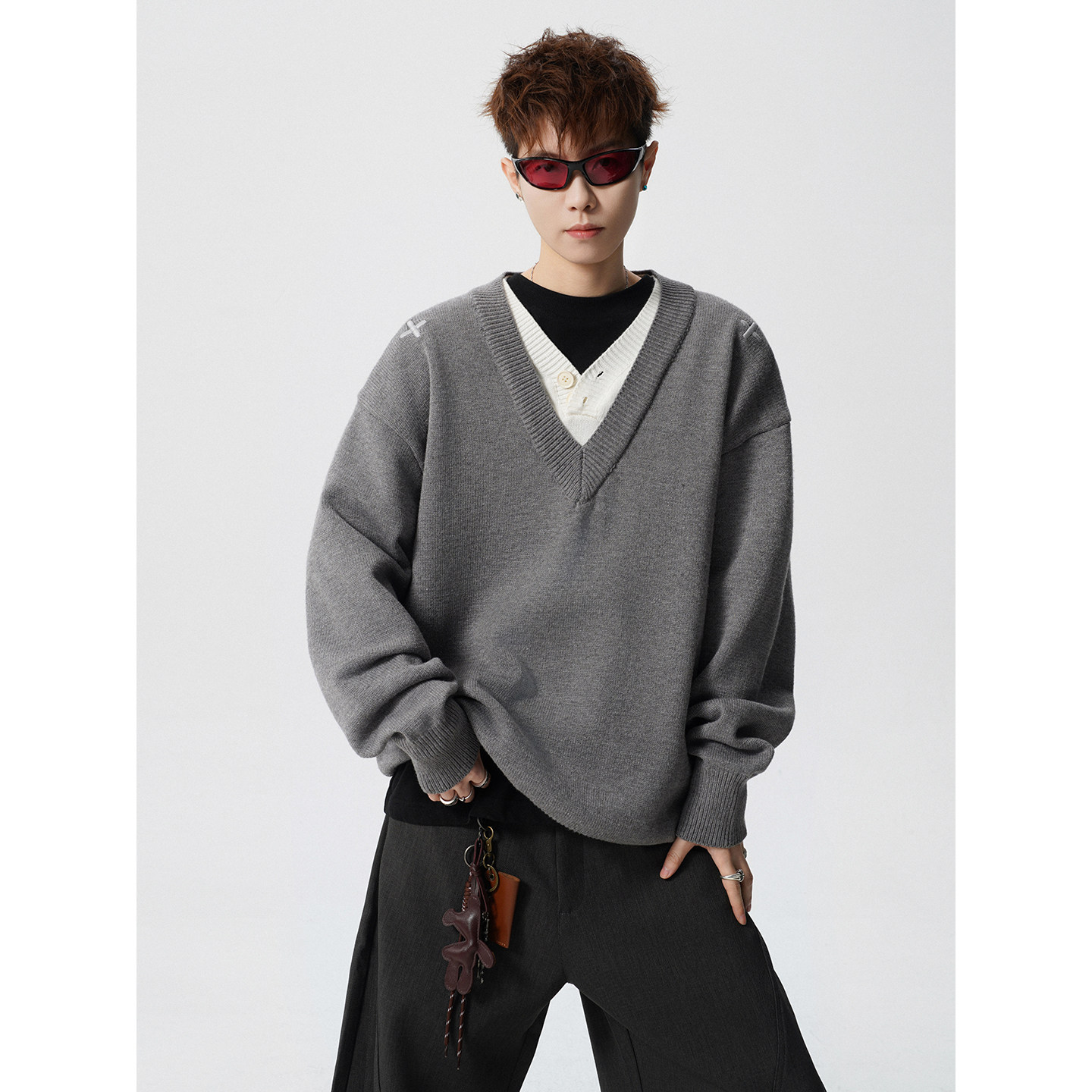 秋冬刺绣假两件毛衣618-MM912-P60控108LK，男装针织衫/毛衣，星座618