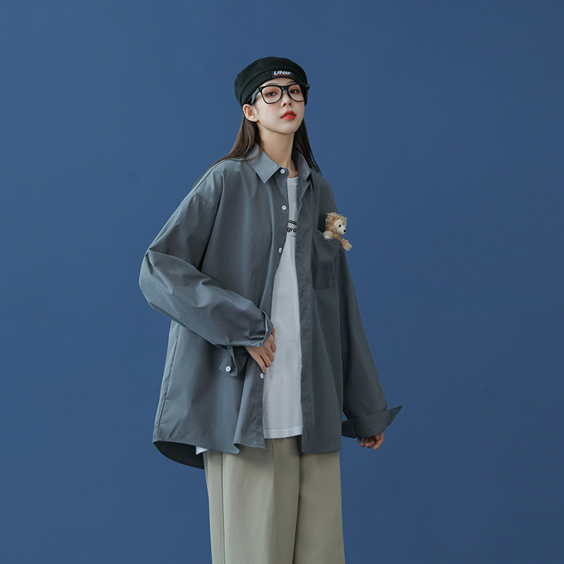12色7码春装男女长袖衬衫韩版宽松衬衣制服618-CS89-P30控48,男装衬衫,星座618