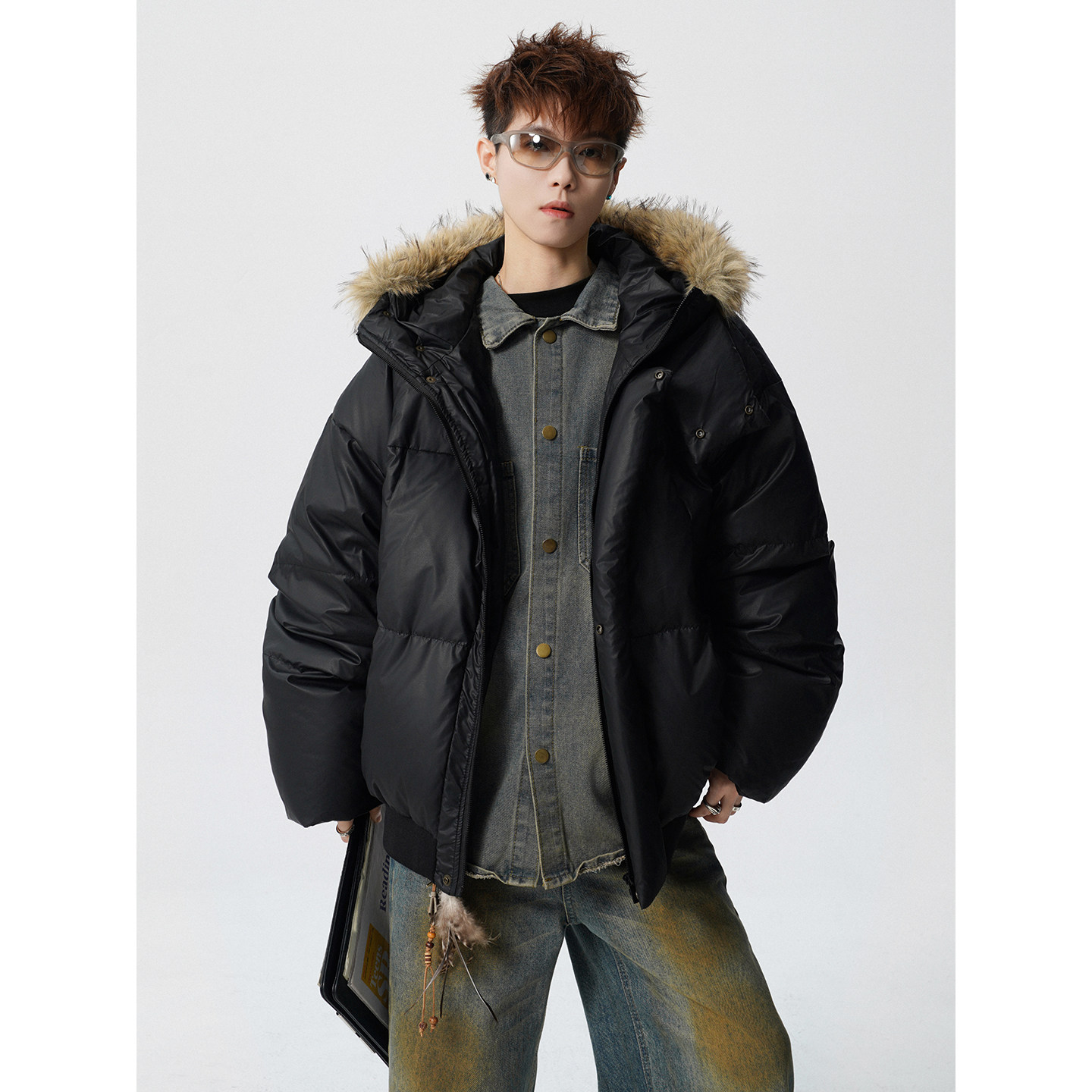 90白鸭绒毛领羽绒服外套618-YR05-P245控388LK图片