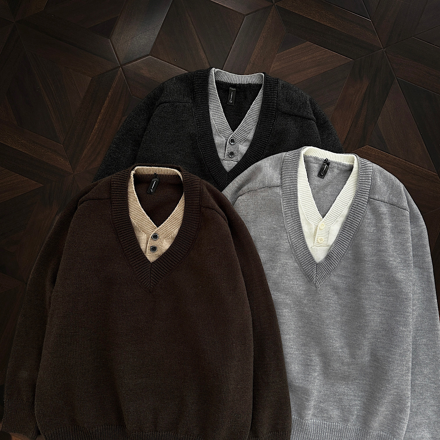 现货假两件针织毛衣衫618-MM902-P55控108，男装针织衫/毛衣，星座618