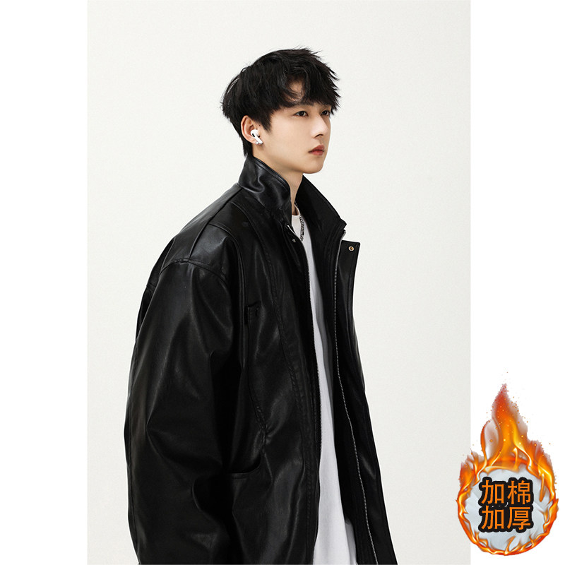 加棉加厚皮衣外套夹克618-JK150-P100控128（棉衣款P120控158）,男装夹克,星座618