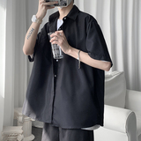 盐系夏款宽松7色纯色短袖翻领衬衫t桖打底衫618-CS90-P30控48，男装T恤，星座618