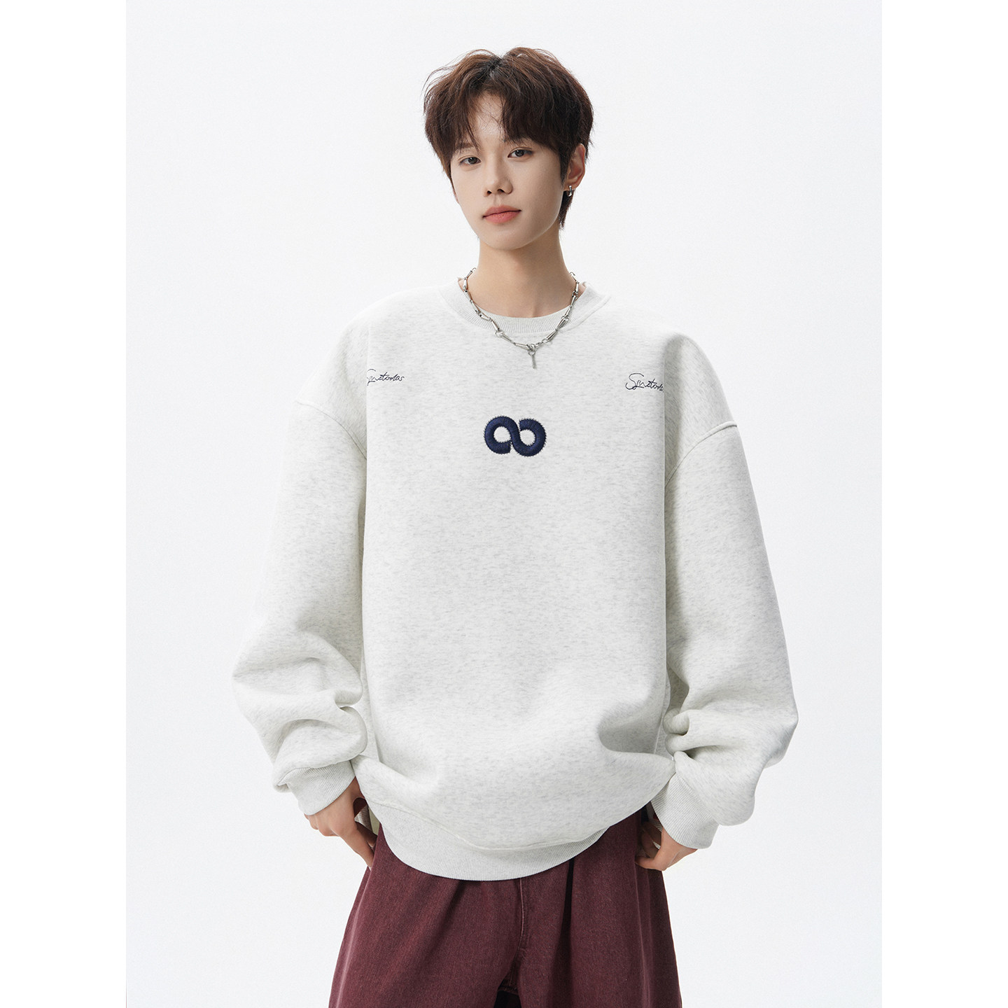 秋冬新款圆领刺绣加绒卫衣618-V29-P50控88，男装卫衣，星座618