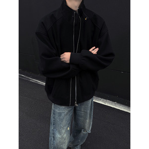 新款呢料夹克大衣外套618-JK898-P110控138黑墙,谷蓝帝大衣搭配图片