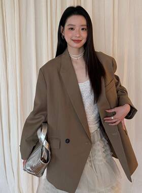 WAITMORE 2026春季韩系高级感廓形西装外套Oversize宽松西服6068