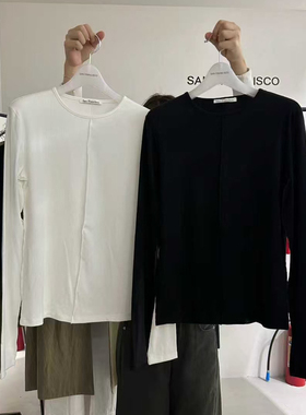 San Francisco-26年早春新款女装简约极简风圆领修身长袖T恤