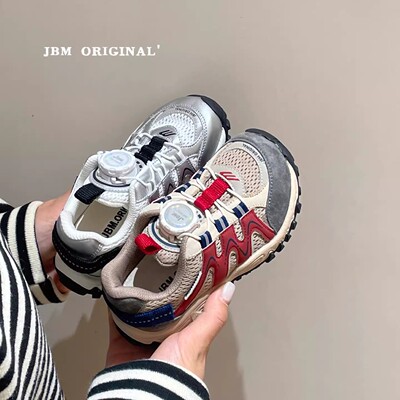 2026夏季新款网面透气男童运动鞋女童休闲鞋学生旋转扣户外登山鞋