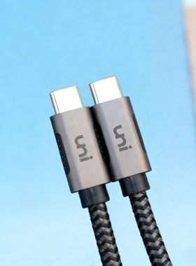 uni 1米Type-C公对公数据线3A 60W PD快充线4K60Hz视频线编织线全功能线一线通投屏线