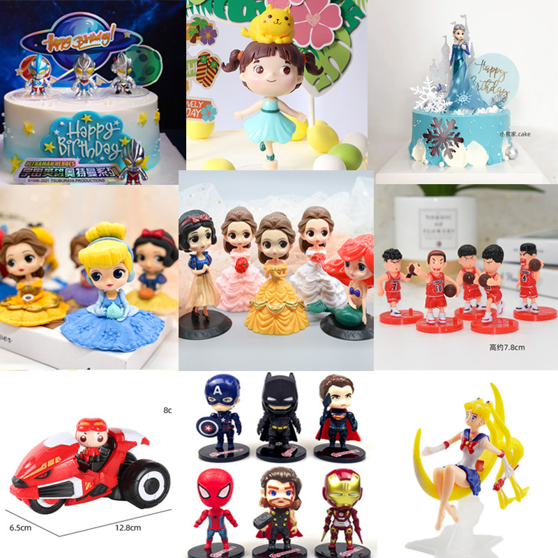 蛋糕烘焙装饰摆件贝贝公主大头生日甜品台女孩装扮儿童派对塑料