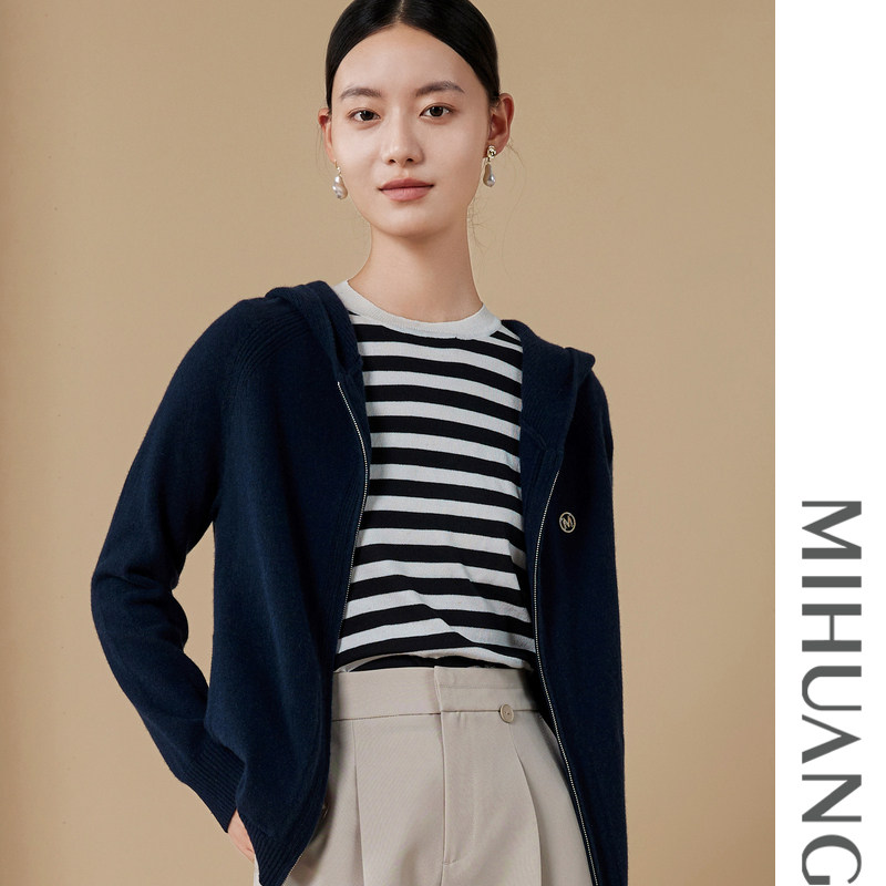 【柳哥严选】米皇连帽羊绒开衫女时尚保暖纯色拉链纯羊绒外套上衣,女装/女士精品,羊绒衫,淘宝优惠券,粉丝福利购,淘宝优惠卷