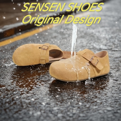 动态防水牛皮内增高2025新款全包勃肯鞋厚底防滑真皮复古百搭单鞋